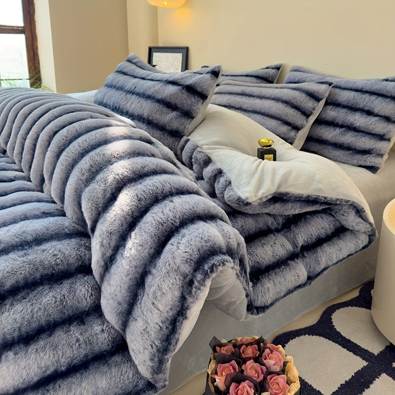 High-end soft striped multifunctional blanket