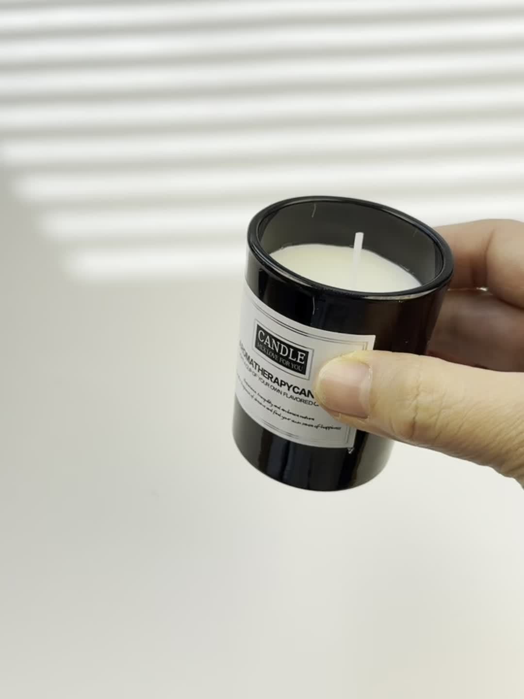 1 shiny black glass aromatherapy candle, lavender sandalwood fragrance, home creative decoration, birthday party gift, smokeless fragrance candle, Perfect for Thanksgiving