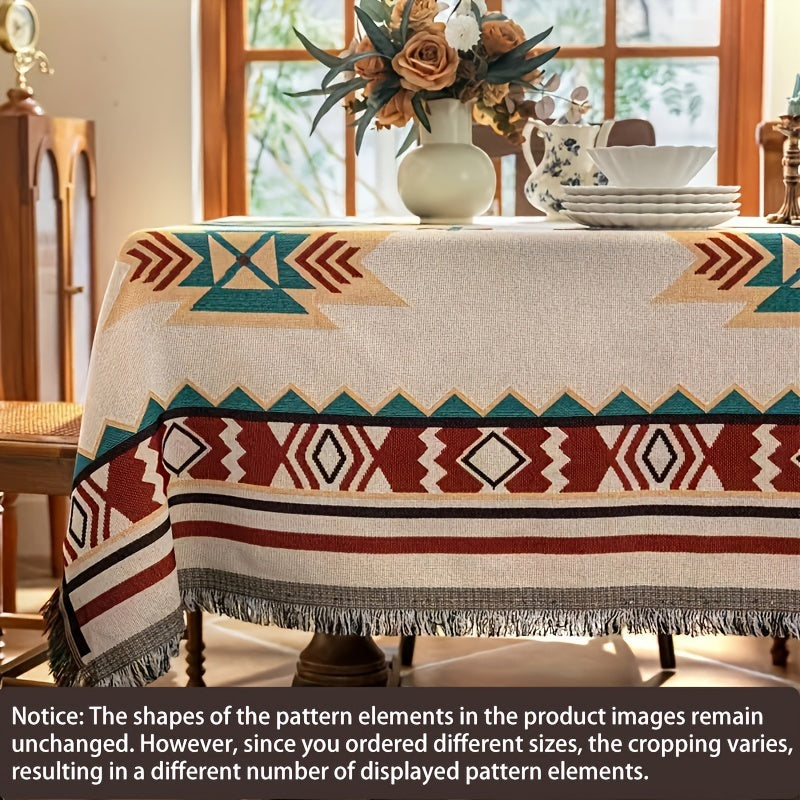 1pc Modern Tassel Sofa Throw Cover - Hand Washable Blend, Universal Fit for Armchair to Sectional Sofas, Botanical & Abstract Cat Patterns, Furniture Protector for Home & Office Decor