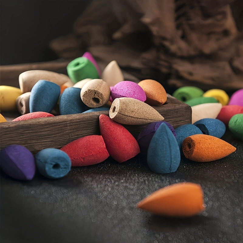 120pcs Natural Backflow Incense Cones - Assorted Scents for Meditation And Yoga - Perfect for Waterfall Incense Burner Holder for House Cleaning, Meditation, Yoga, Negative Energy Cleansing And Home Or Office Purification Applications