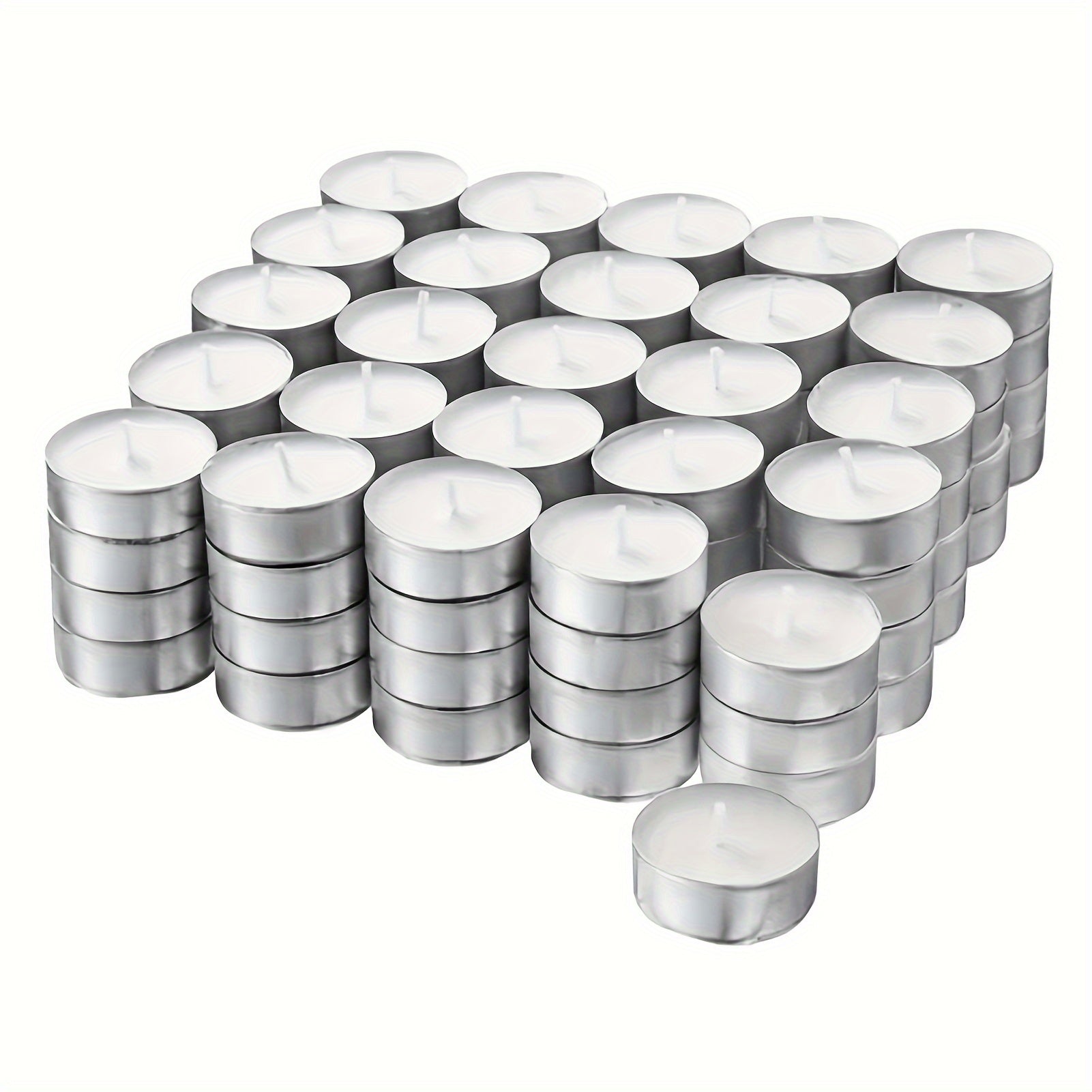 100pcs Unscented White Tea Wax Candles - Smokeless, Long-Lasting 3-4 Hour Burn Time for Weddings, Halloween, Christmas, Cafes, Birthdays & Hotels, Best for Christmas, Perfect for Thanksgiving