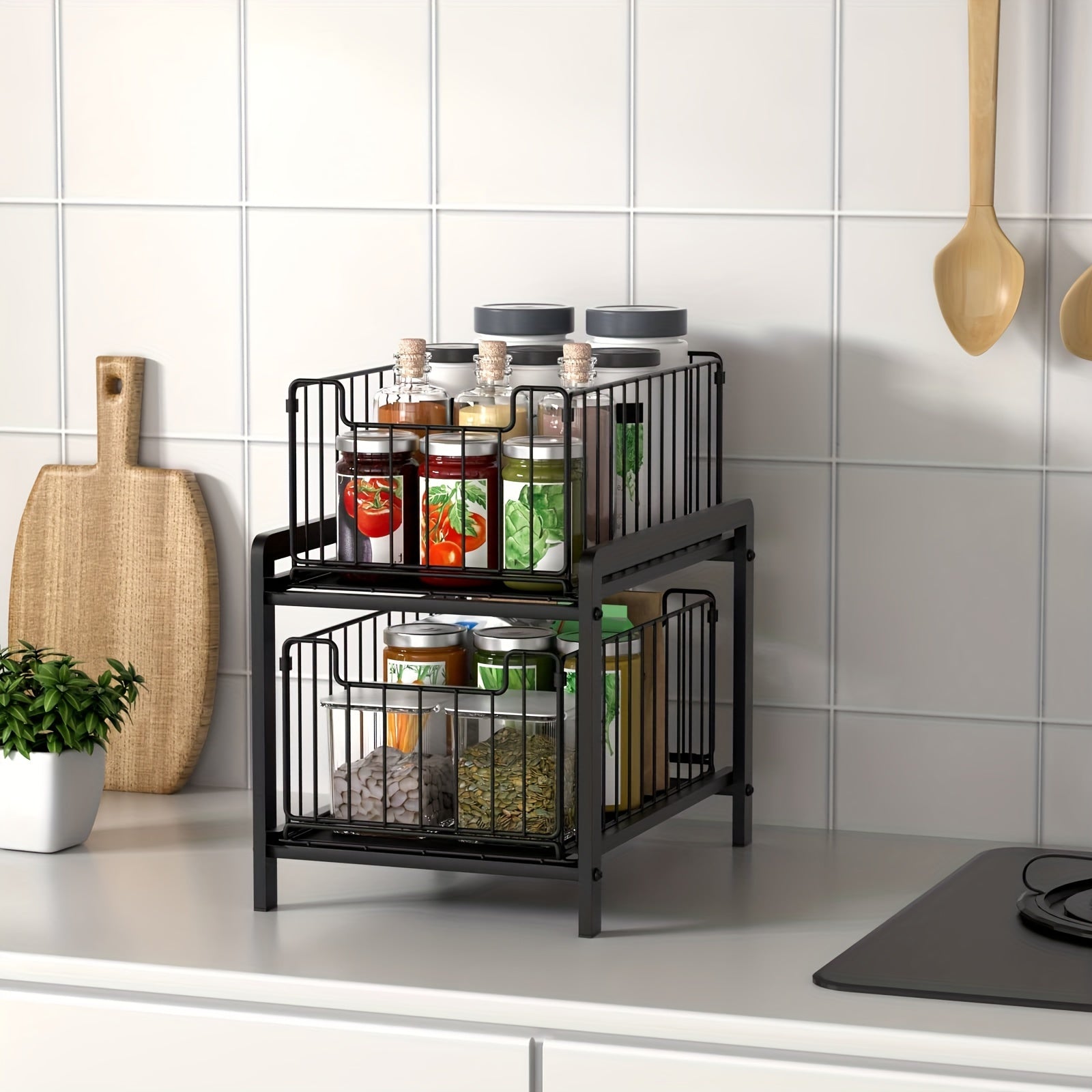 2-Tier Iron Under Sink Cabinet Organizer -