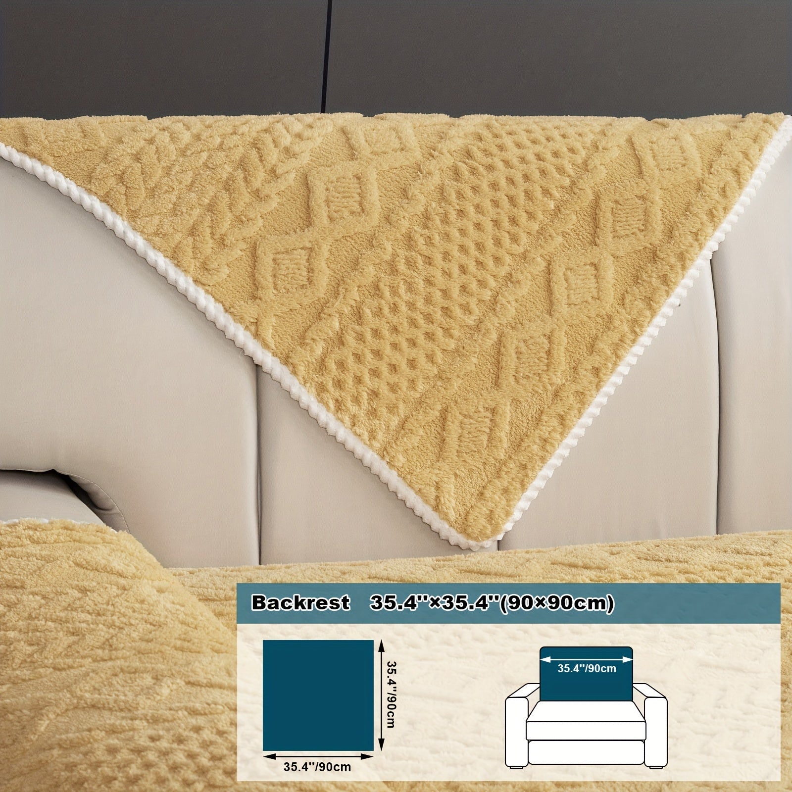 Classic Jacquard Shu Velveteen Sofa Cover - Pet-Friendly, Non-Slip, Machine Washable, Breathable 100% Polyester, 1pc