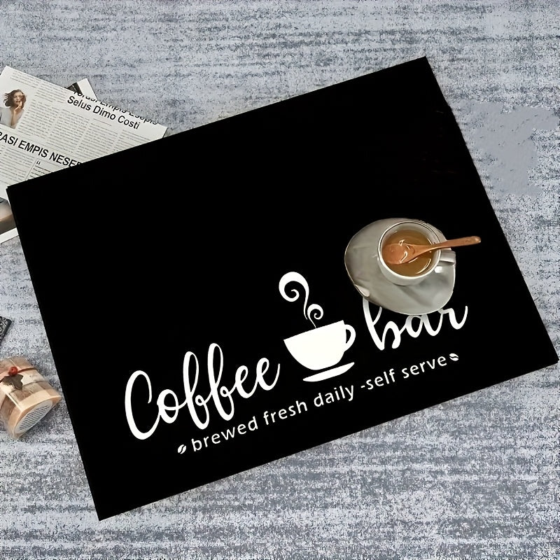 [Coffee | Print] Coffee Print 1pc Dish Drying Mat | Dining Table Decor, Perfect for Coffee Makers and Espresso Machines