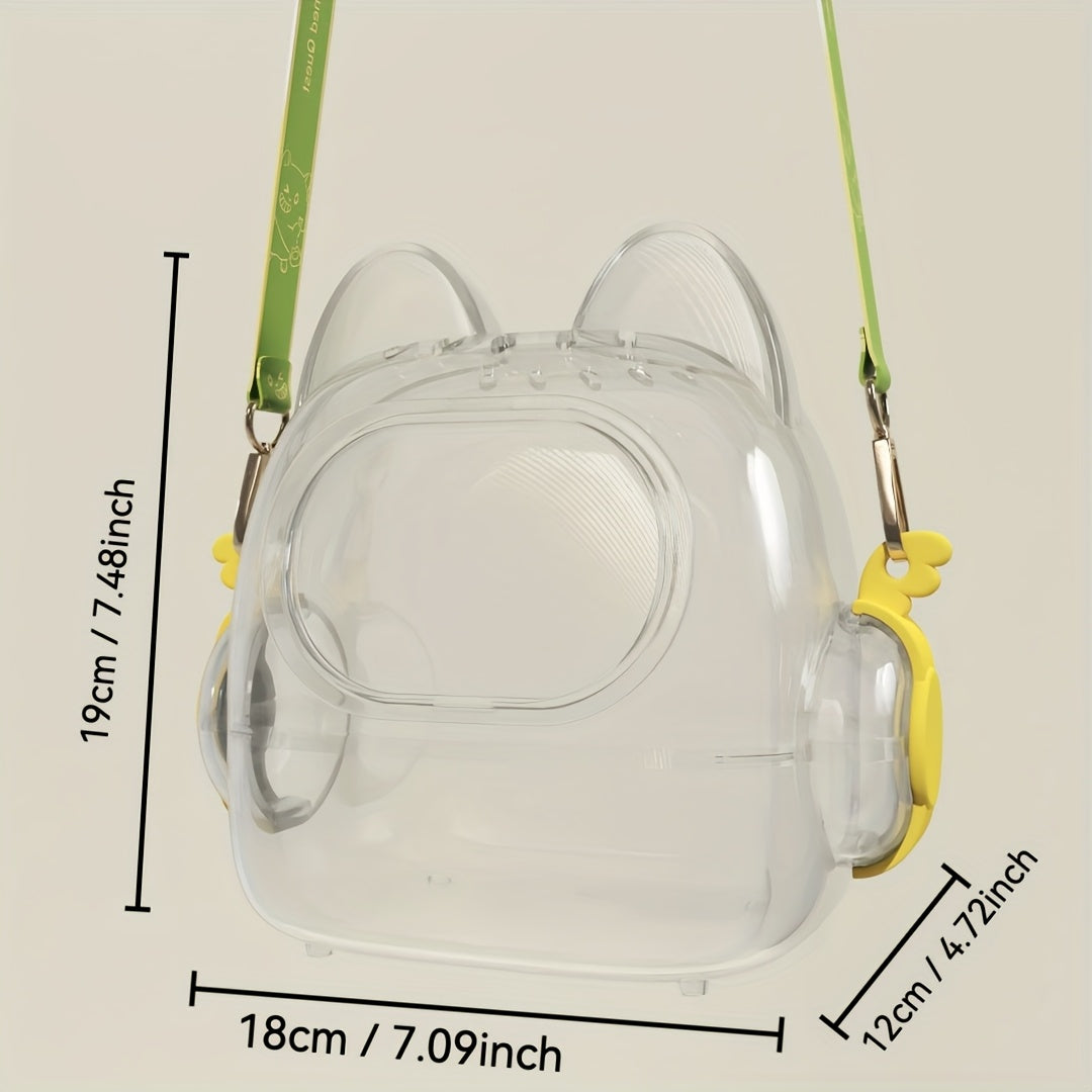 Portable Labubu Crystal Transparent Acrylic Display Bag with Shoulder Strap - Labubu Travel Collectible Display Case, Acrylic Carrying Pouch, Summer Eye-catching, Suitable for Collectibles, Gifts, Home Decorations (Doll Not Included)