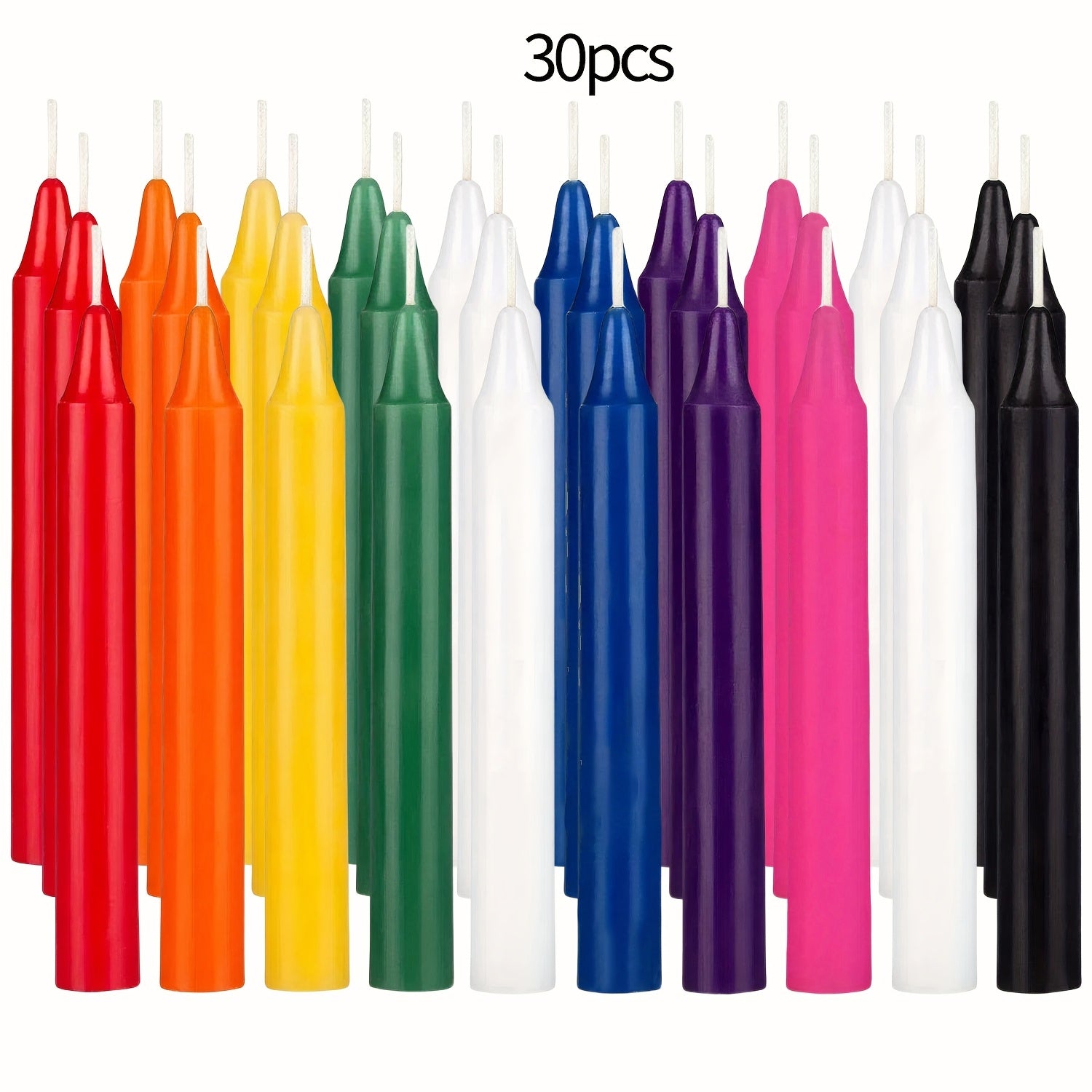 10pcs/30pcs Spell Bell Candles - Premium Mini Cone Candles for Ritual, Prayer, Birthday, Meditation, Altar, Spell, Bell Candles -4 inches High (Multi Color)