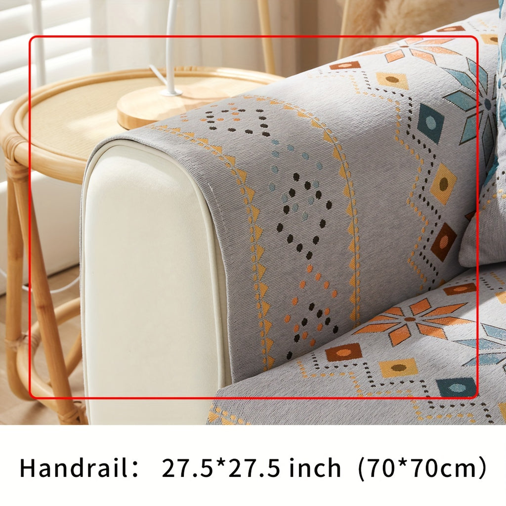 [Non-slip Sofa Cover] 1pc Non-slip Chenille Sofa Slipcover - Couch Cover, Four Seasons Universal Furniture Protector For Bedroom Office Living Room Home Decor