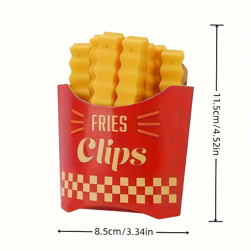 12pcs Potato Chip-Shaped Seal Clips and Snack Storage Box Set - Perfect for French Fries, Kitchen Freshness Preservation, and Refrigerator Organization