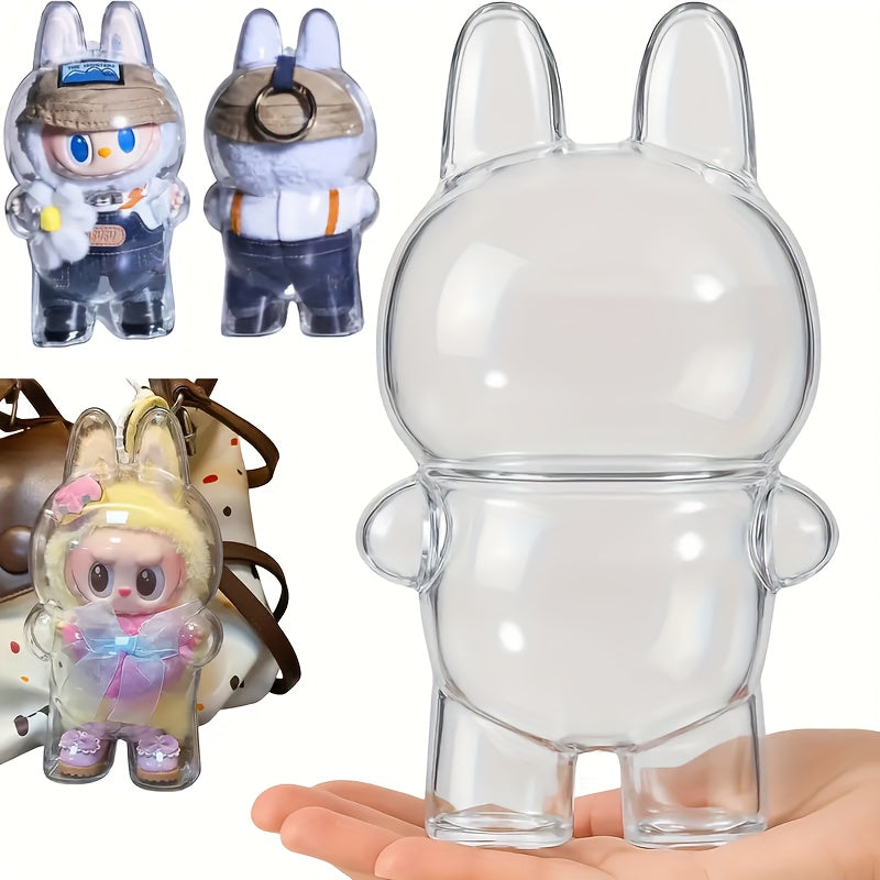 La Boo-Boo Dustproof Acrylic Display Case - Transparent Cube with Pink Base, 68.58cm Height, 3.2 Cu Ft Capacity, Ideal for Collectible Figurines & Ornaments, Perfect for Halloween & Christmas Decor, Figurine Display Case|Decorative Storage|Secure Closure