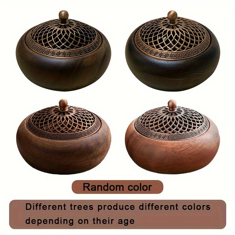 Elegant Vintage Walnut Wooden Incense Holder