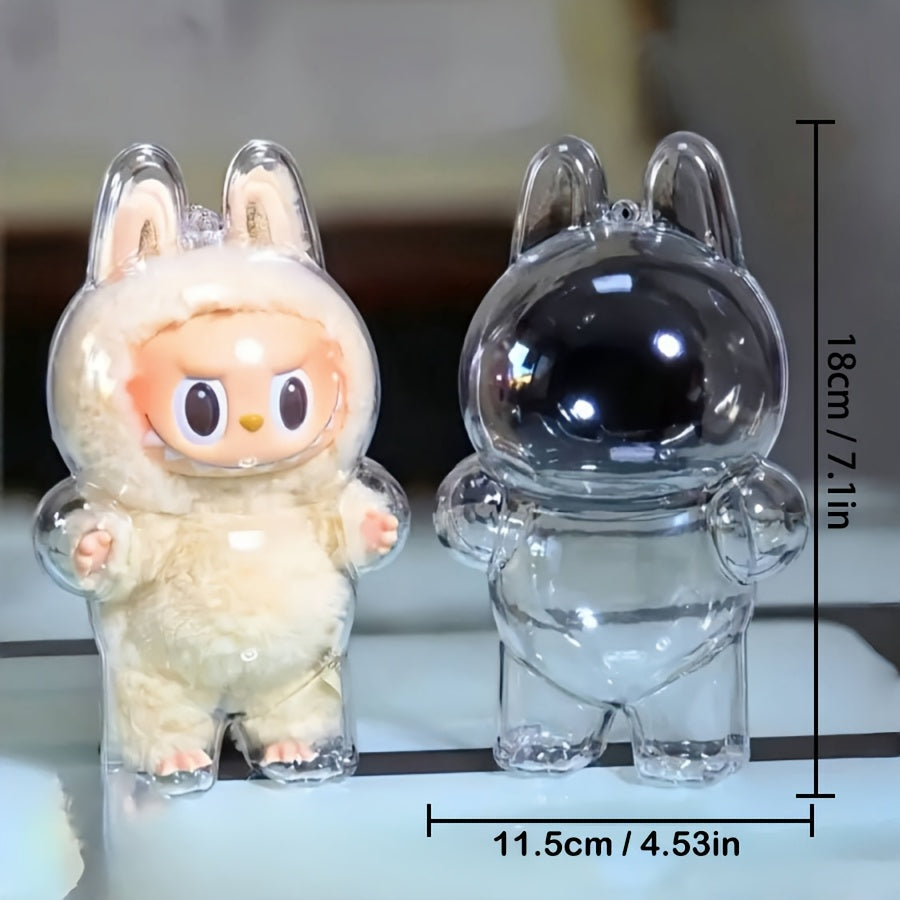 Dustproof Acrylic Display Case for Labubu 2024 - Protective Clear Pendant Holder for POP Mart Collectibles, Excludes Dolls, Single Pack