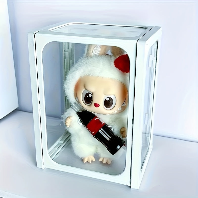 LABUBU Doll Display Stand | Stackable Organizer | Dual Mode Standing/Sitting Display Case, Suitable for Labubu Figures | Acrylic Cabinet Protects Your Collection | Popular Art Toy Gift for Collectors