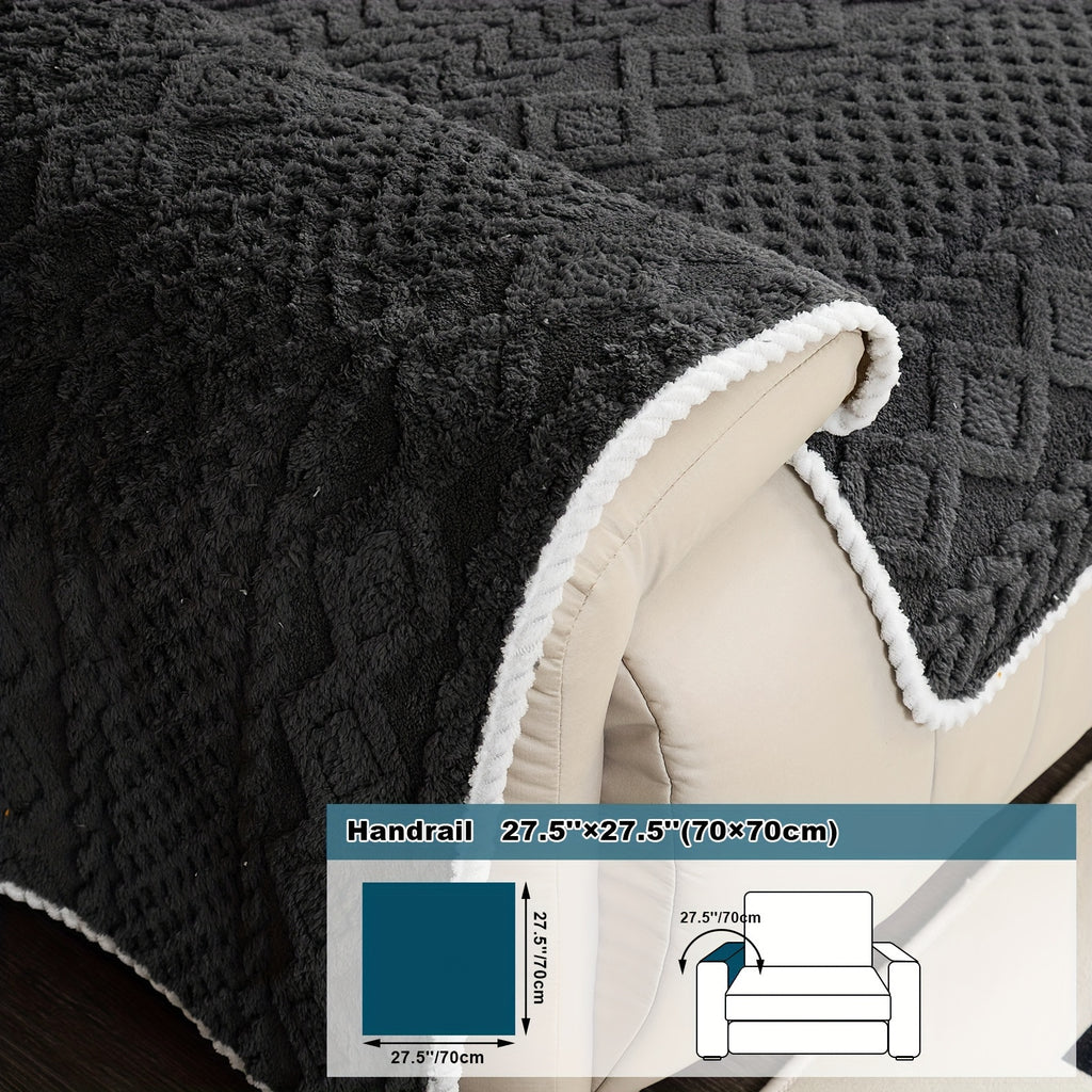 Classic Jacquard Shu Velveteen Sofa Cover - Pet-Friendly, Non-Slip, Machine Washable, Breathable 100% Polyester, 1pc