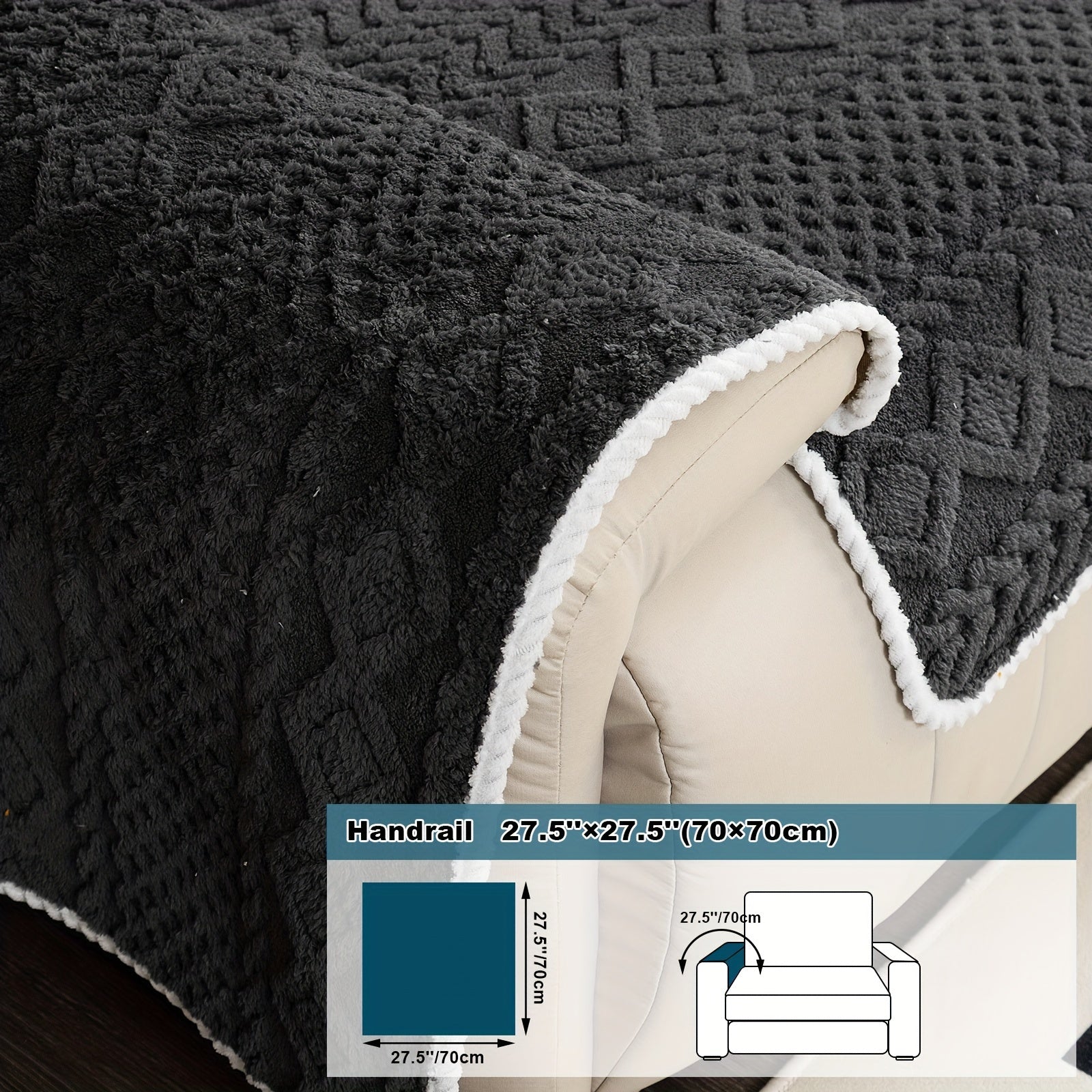 Classic Jacquard Shu Velveteen Sofa Cover - Pet-Friendly, Non-Slip, Machine Washable, Breathable 100% Polyester, 1pc