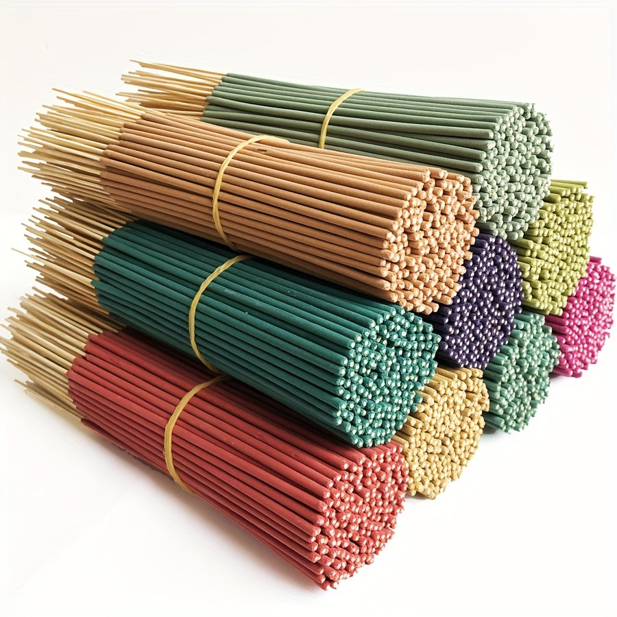 11 Styles of Clean, Low-Powder 22cm Flower and Wooden Handmade Bamboo Sticks Incense, Optional with Jasmine Mint White Sage Rose Lavender Sandalwood Lemongrass Dragon Blood Flower Frankincense Cherry Blossom Vanilla Mixed Scents, Suitable for Home Hotel O