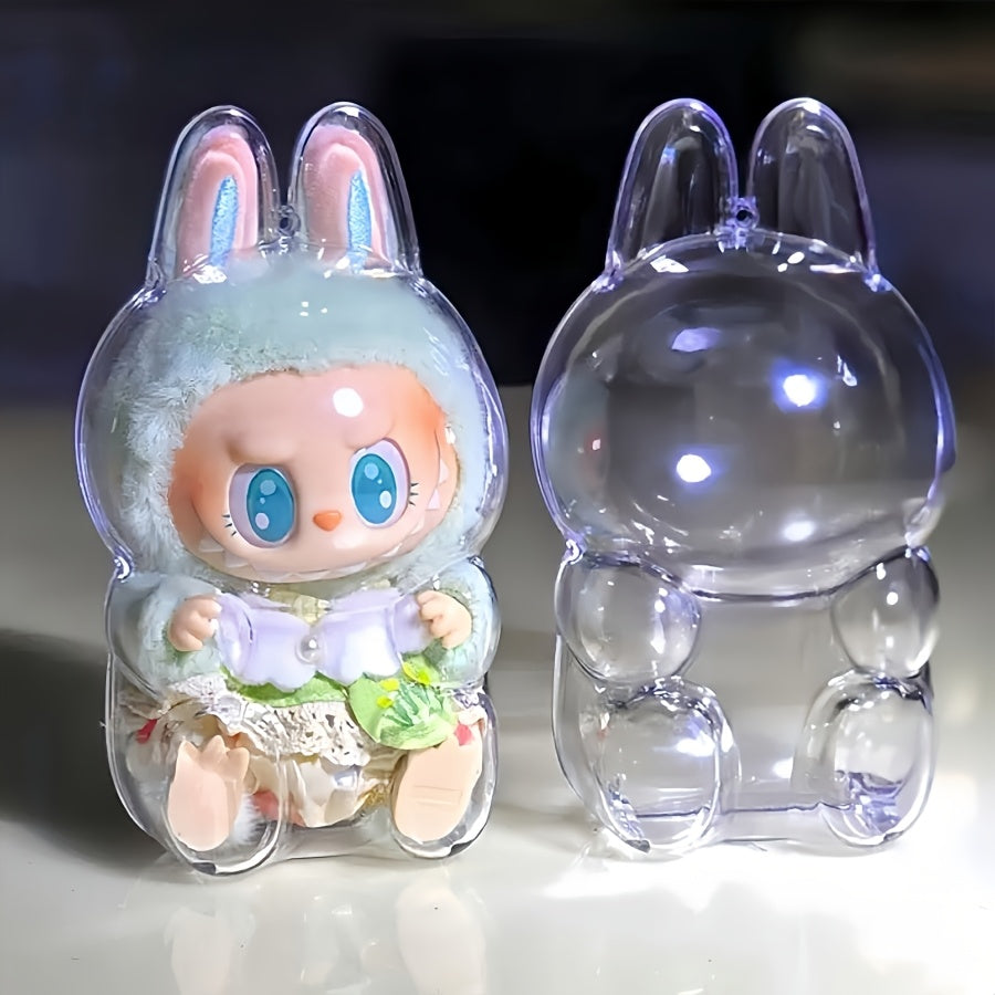 Dustproof Acrylic Display Case for Labubu 2024 - Protective Clear Pendant Holder for POP Mart Collectibles, Excludes Dolls, Single Pack