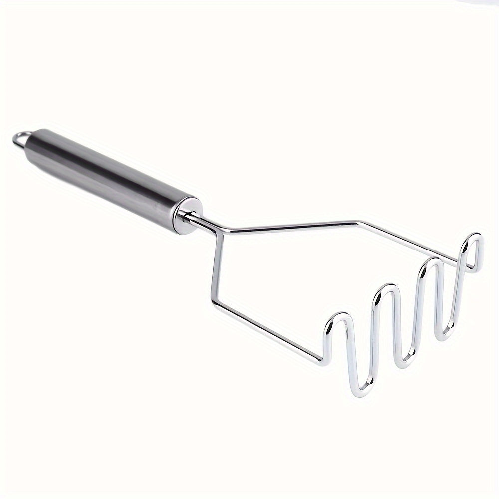 1pc Stainless Steel Wave Potato Masher - Ideal for Kitchen Vegetable and Fruit Puree, Kitchen Essentials | Modern Kitchen Tool | Durable Kitchenware