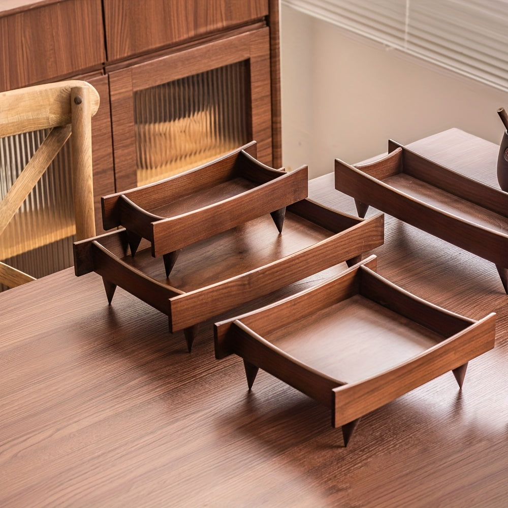 1pc Walnut High Foot Tray