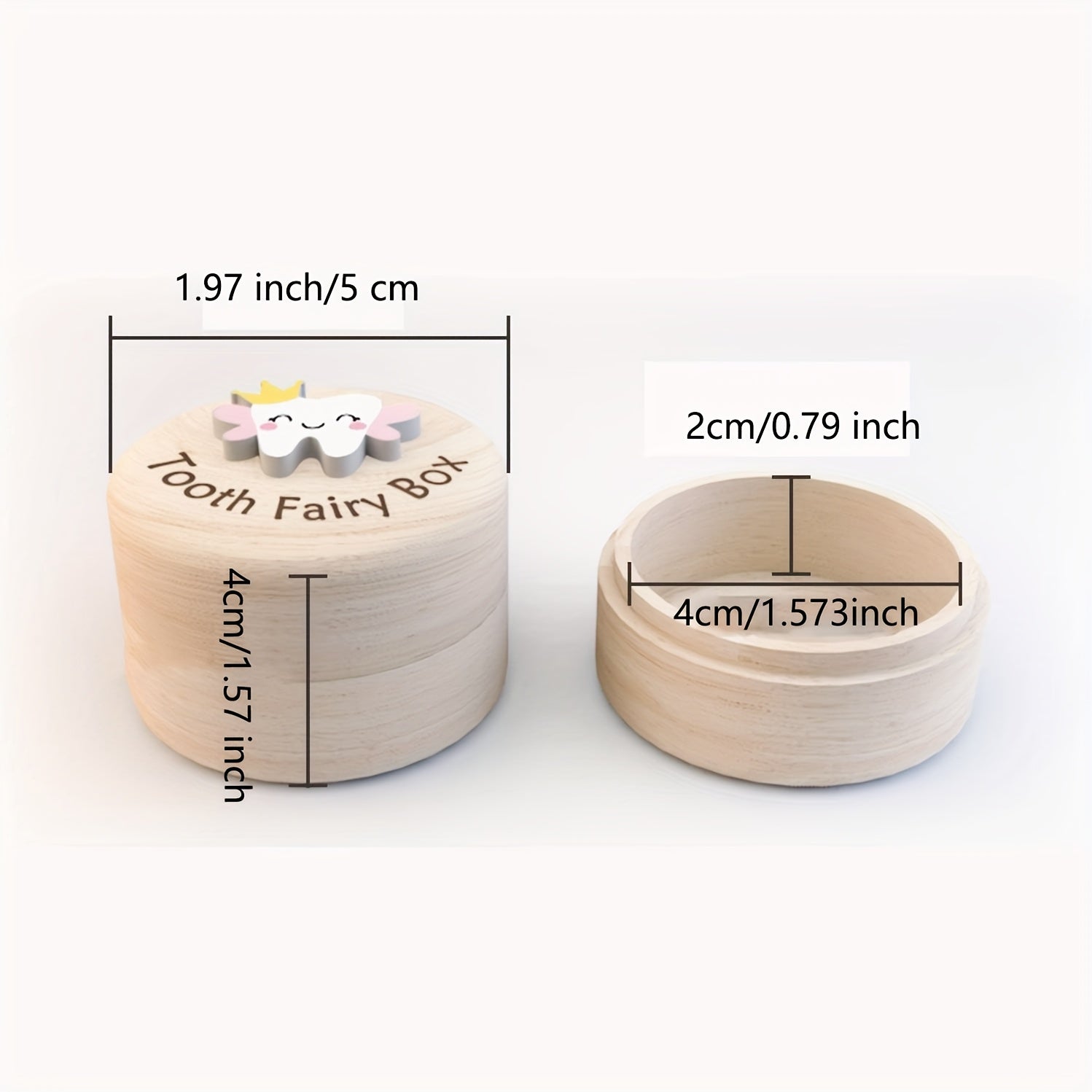 1pc Tooth Fairy Box, Cute Carved Wooden Box with 3D Tooth, Stores Lost Teeth, Souvenir Dropped Tooth Keepsake Storage Box Gift