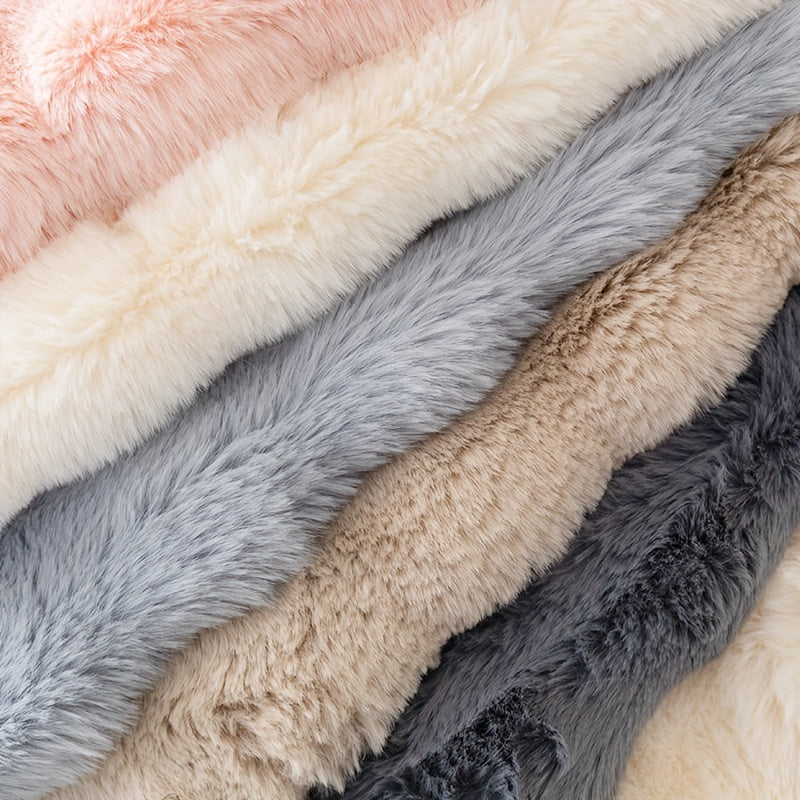 1pc Cozy Rabbit Plush Sofa Cover - Winter Warm, Thick, Soft, Non-Slip, Protective Furniture Protector for Bedroom, Office, Living Room Home Decor - Pet Favorite, Easy to Install, Machine Washable, Durable, and Stylish
