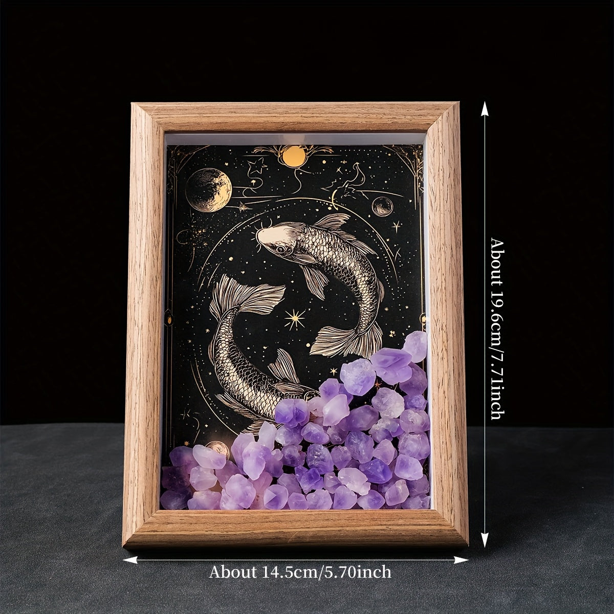 1pc Natural Crushed Stone Zodiac Signs Photo Frame Crystal Crafts for Home Decoration Home Desktop Decoration Housewarming Birthday Christmas Gift