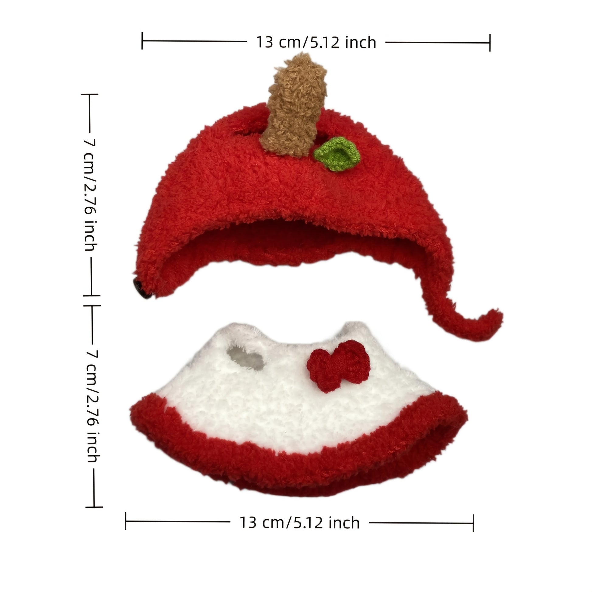 Suitable for 6.69-inch/17cm/15cm LABUBU Doll, handmade clothing set (excluding doll), hand-knitted apple outfit, compatible with "Macaron" doll set and "Have a Seat" doll dress, made of soft and comfortable materials, perfect birthday gift or holiday pres