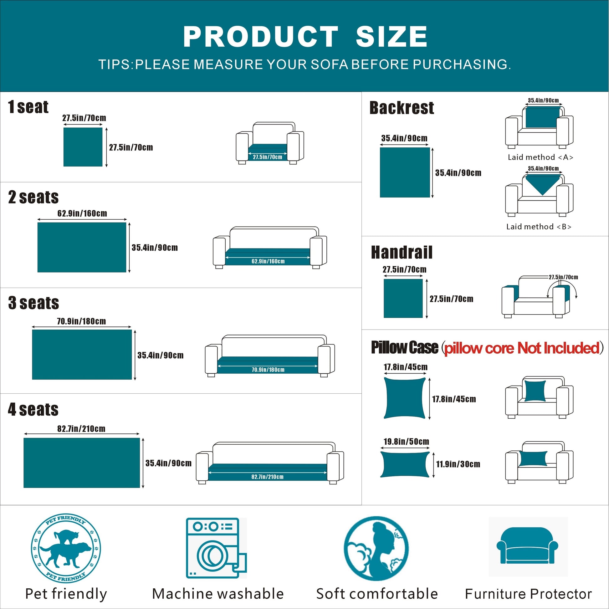 Classic Jacquard Shu Velveteen Sofa Cover - Pet-Friendly, Non-Slip, Machine Washable, Breathable 100% Polyester, 1pc