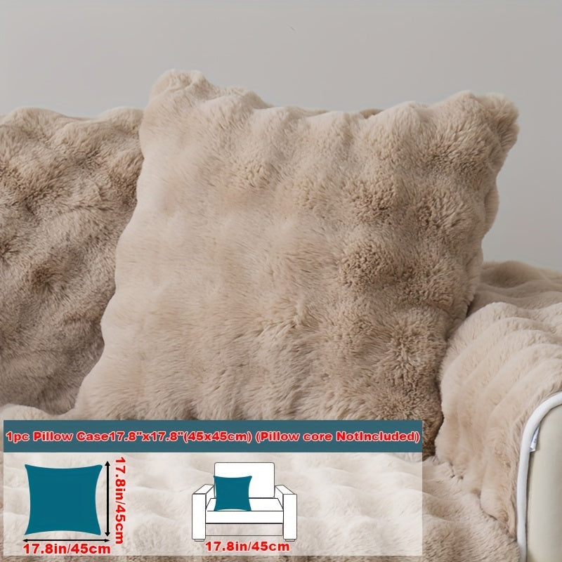 1pc Cozy Rabbit Plush Sofa Cover - Winter Warm, Thick, Soft, Non-Slip, Protective Furniture Protector for Bedroom, Office, Living Room Home Decor - Pet Favorite, Easy to Install, Machine Washable, Durable, and Stylish