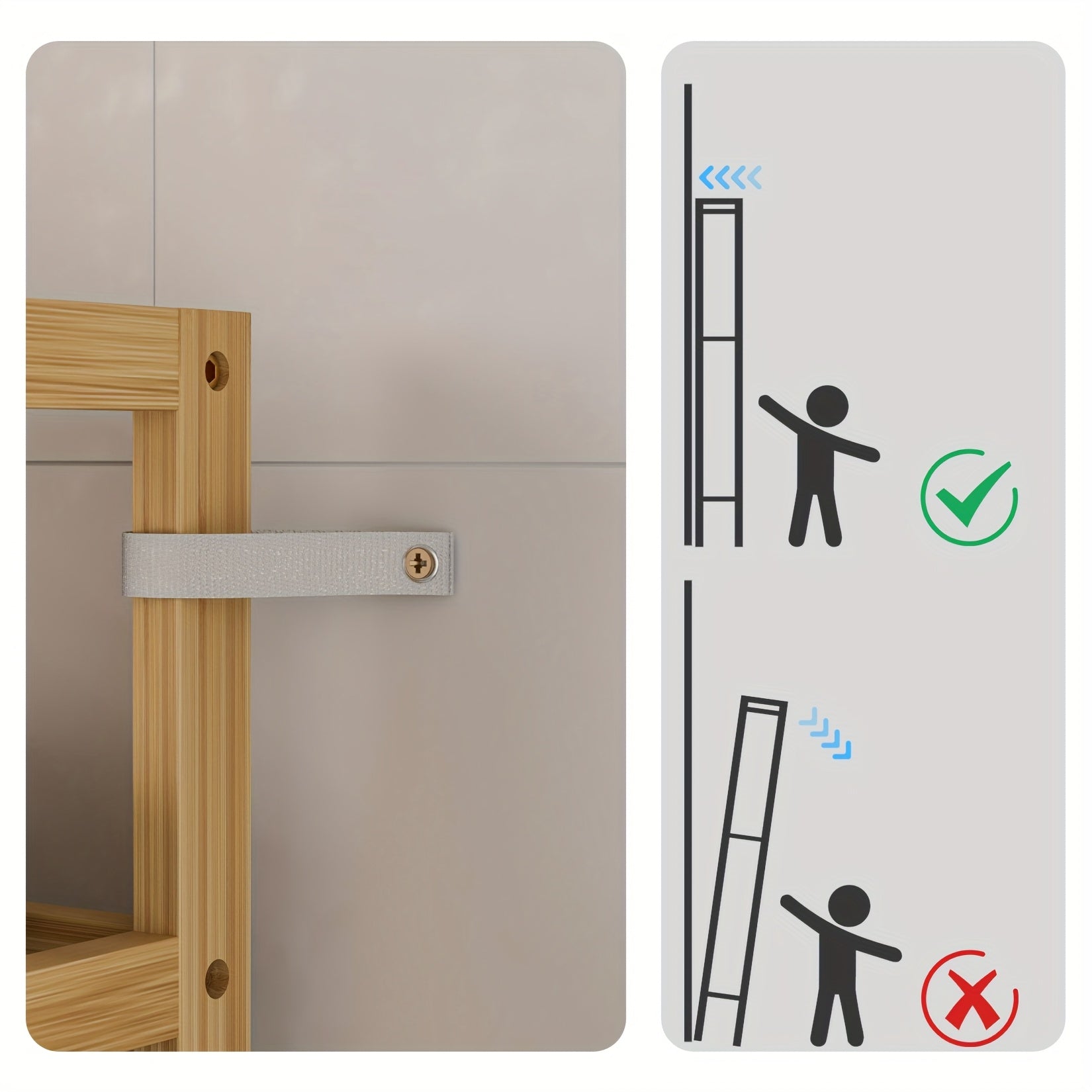1pc Bamboo 6-Tier Freestanding Shelf Rack, Adjustable Tiered Storage Organizer for Kitchen, Bathroom, Home Office - No Metal Pipes, Versatile Room Use, AESOME, Standing Shelf