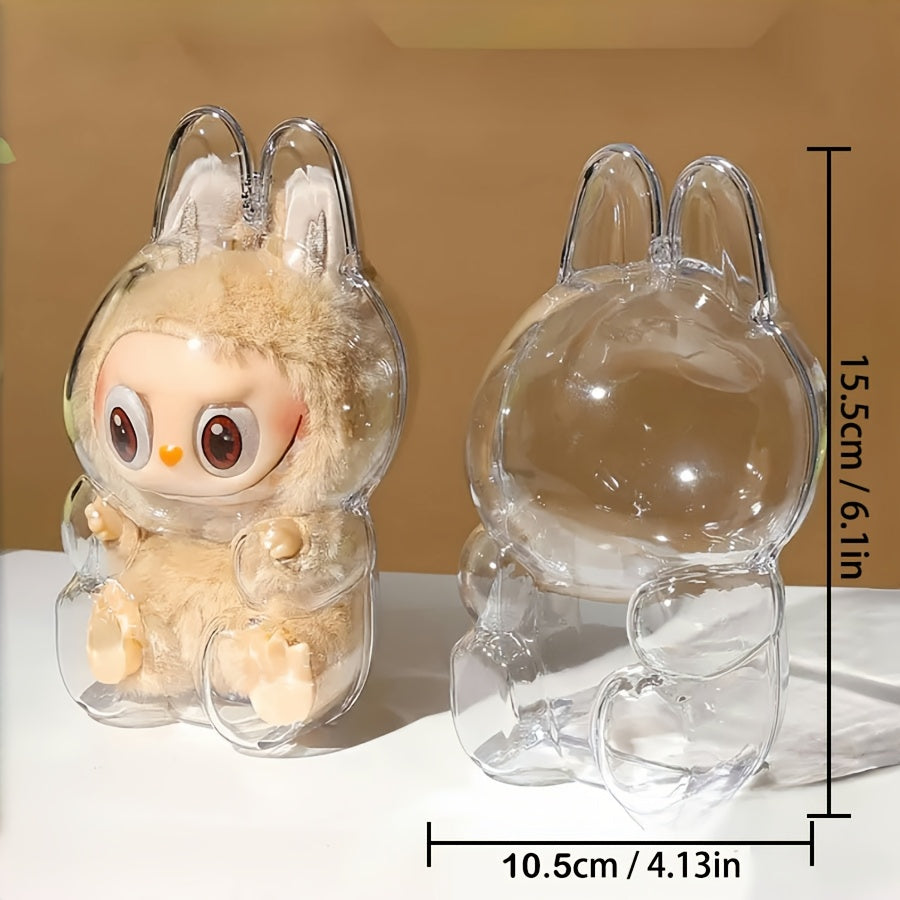 Dustproof Acrylic Display Case for Labubu 2024 - Protective Clear Pendant Holder for POP Mart Collectibles, Excludes Dolls, Single Pack
