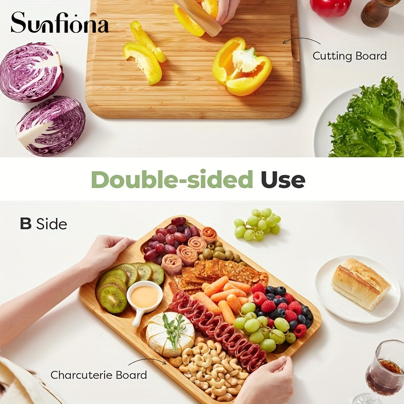 Sunfiona 1pc Bamboo Cheese Tray with Transparent Acrylic Lid