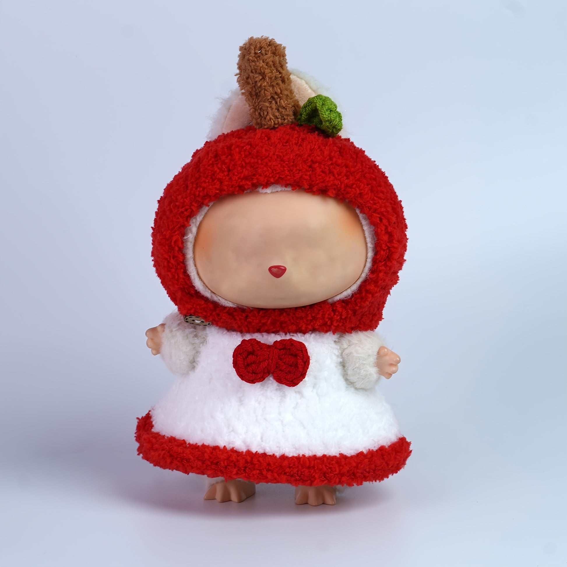 Suitable for 6.69-inch/17cm/15cm LABUBU Doll, handmade clothing set (excluding doll), hand-knitted apple outfit, compatible with "Macaron" doll set and "Have a Seat" doll dress, made of soft and comfortable materials, perfect birthday gift or holiday pres