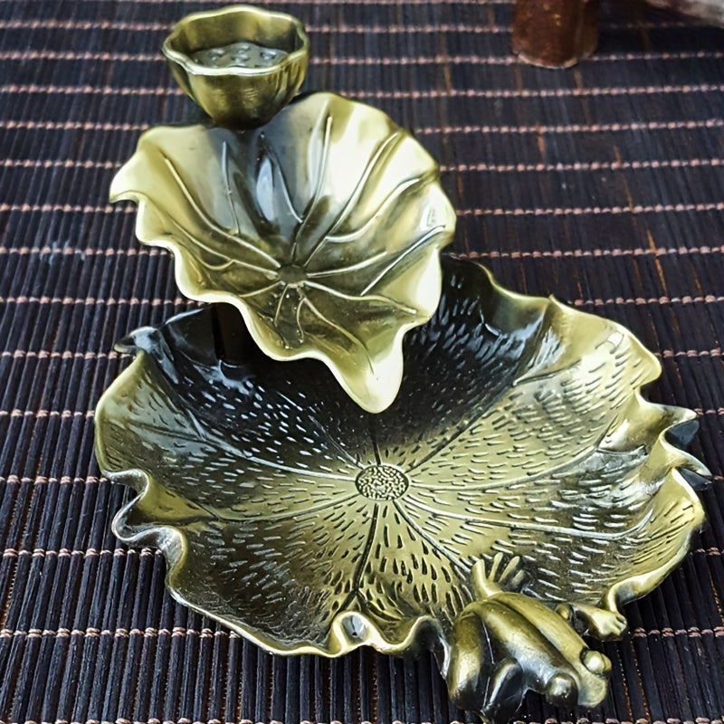 1pc Lotus Leaves Backflow Incense Holder, Waterfall Incense Burner for Spa, Yoga, Meditation, Gifts as Ornament Home Decoration