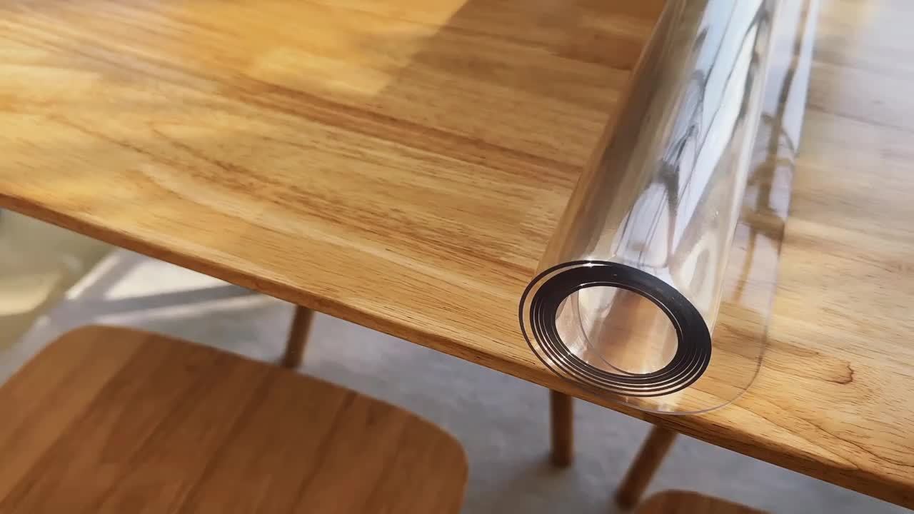 1pc Luxury Transparent Tablecloth - 1.0mm Thick PVC, Scratch & Heat Resistant, Protective Film for Dining & Coffee Tables - Ideal for Home, Office, Hotel Use - Elegant Square Design, Tablecloth