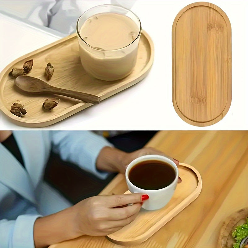 [Versatile Wooden Serving Platter Dining] Versatile Bamboo Vanity Tray - Perfect for Jewelry, Bathroom Organization & Home Decor | Minimalist Wooden Serving Platter for Dining & Countertops