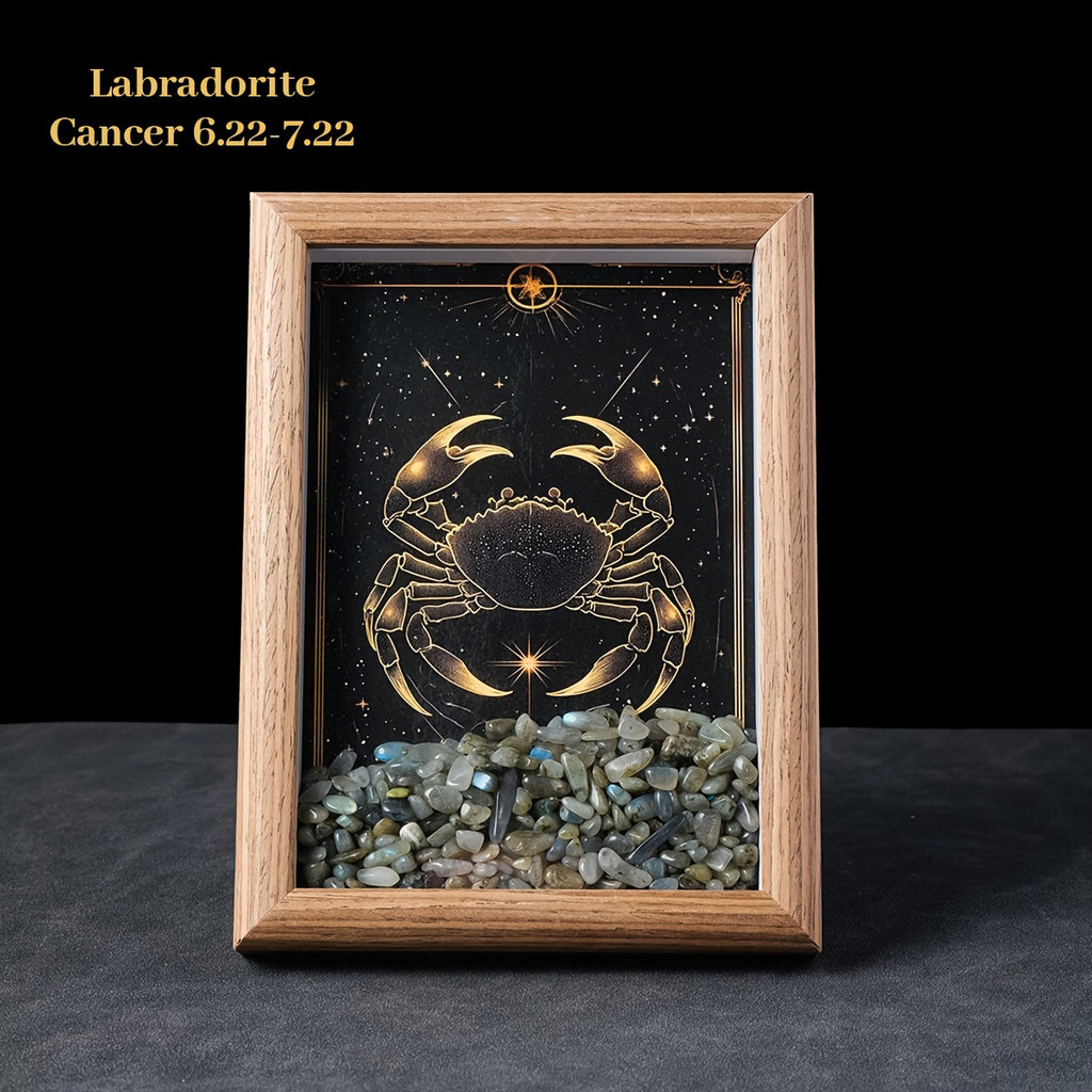 1pc Natural Crushed Stone Zodiac Signs Photo Frame Crystal Crafts for Home Decoration Home Desktop Decoration Housewarming Birthday Christmas Gift