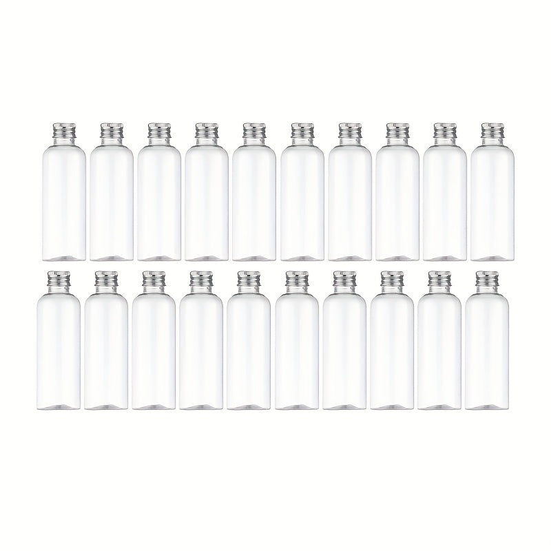 20pcs Mini Plastic Bottles with Aluminum Screw Caps - Shatterproof & Airtight, 5/10/20ml Sizes - Perfect for Beads, Decorations, DIY, Sample Jars, Compact Storage & Travel - Durable & Versatile