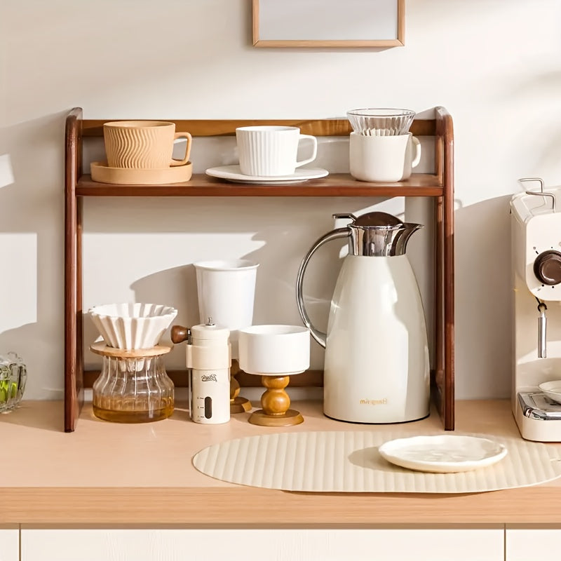 Multi-Functional Wooden Kitchen Organizer Shelf