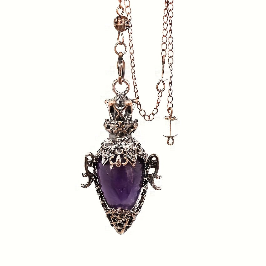 1pc Artificial Crystal Gemstone Hollow Bottle Shape Suitable for Home Fortune Telling Game Quartz Pendant, Ornament Home Office Desktop Decoration Crafts New Year, Valentine's Day, Easter Gift Small Statue Ornaments