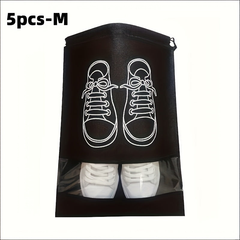 10/5pcs Multi-Color Shoes Storage Bag Closet Organizer Non-woven Travel Portable Bag Clothing Classified Hanging Bag, Hanging Shoe Organizers