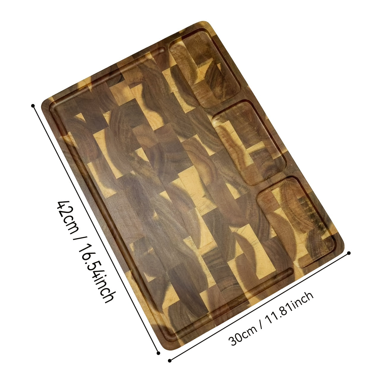 1pc Premium Acacia Wood Cutting Board - Double-Sided, Durable & Hygienic Kitchen Essential for Meat, Cheese, Bread, Vegetables & Fruits - Rustic Design with Natural Wood Grain, Perfect for Home & Professional Use, Food Preparation | Stylish Chopping Board