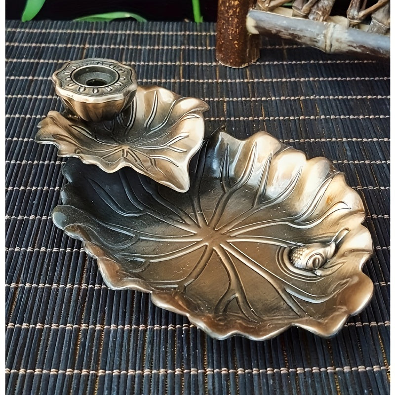 1pc Lotus Leaves Backflow Incense Holder, Waterfall Incense Burner for Spa, Yoga, Meditation, Gifts as Ornament Home Decoration