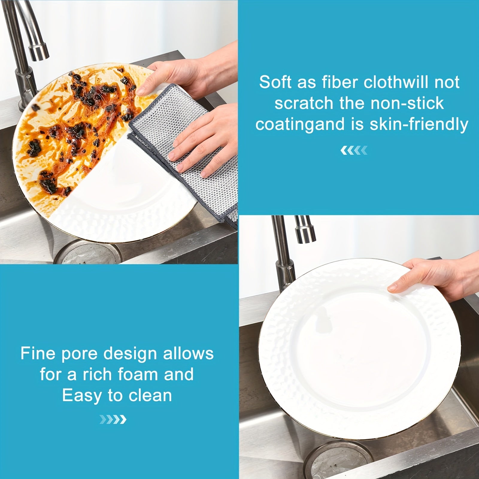 10/20/30pcs Magic Steel Cleaning Pads - Multi-Purpose, Reusable, Non-Stick, Rust Removal, Safe for All Surfaces