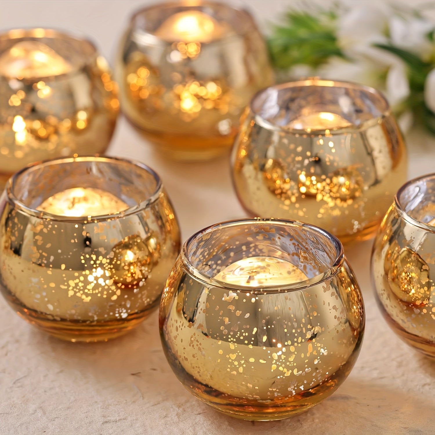A Set Of 6 Or 12 Transparent Wish Candle Holders For Table Centerpieces, Round Glass Tea Light Holders For Wedding Decorations And Home Decor.