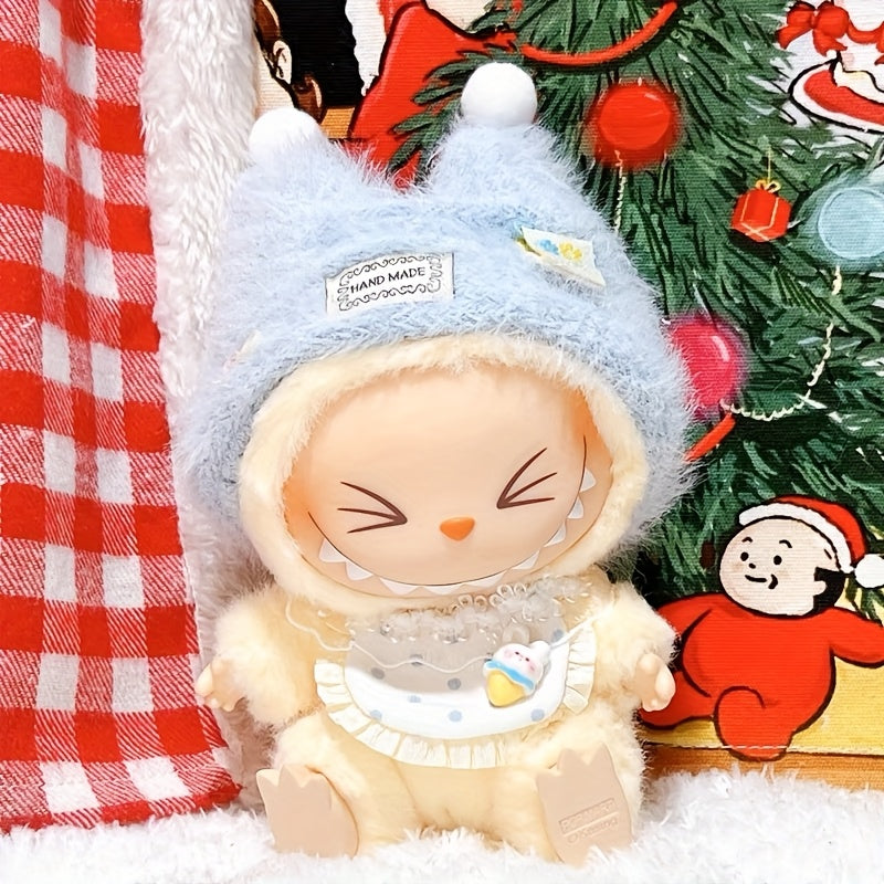 17cm/10cm Doll Clothes Fashionable and Cute Dress-up Clothes for Labubu DIY Doll Accessories, Hats&Bibs, A Complete Set of Clothes, Labubu clothes. Labubu doll outfits(no dolls)