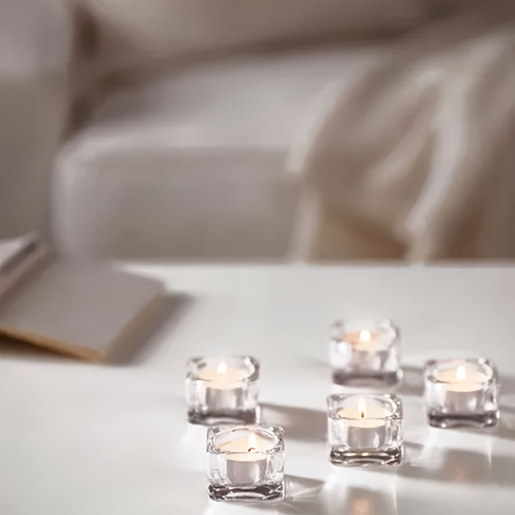 100pcs Unscented White Tea Wax Candles - Smokeless, Long-Lasting 3-4 Hour Burn Time for Weddings, Halloween, Christmas, Cafes, Birthdays & Hotels, Best for Christmas, Perfect for Thanksgiving