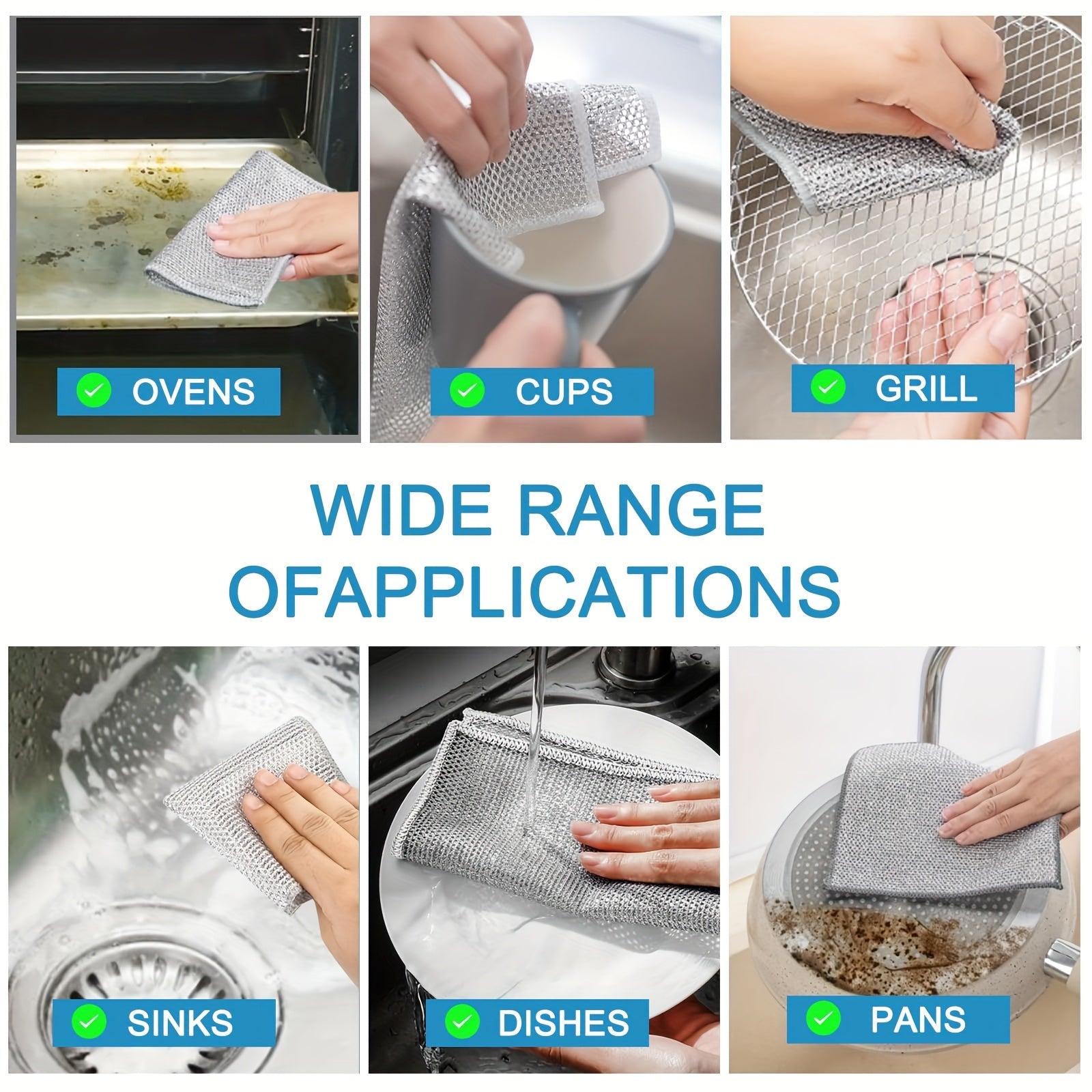 10/20/30pcs Magic Steel Cleaning Pads - Multi-Purpose, Reusable, Non-Stick, Rust Removal, Safe for All Surfaces