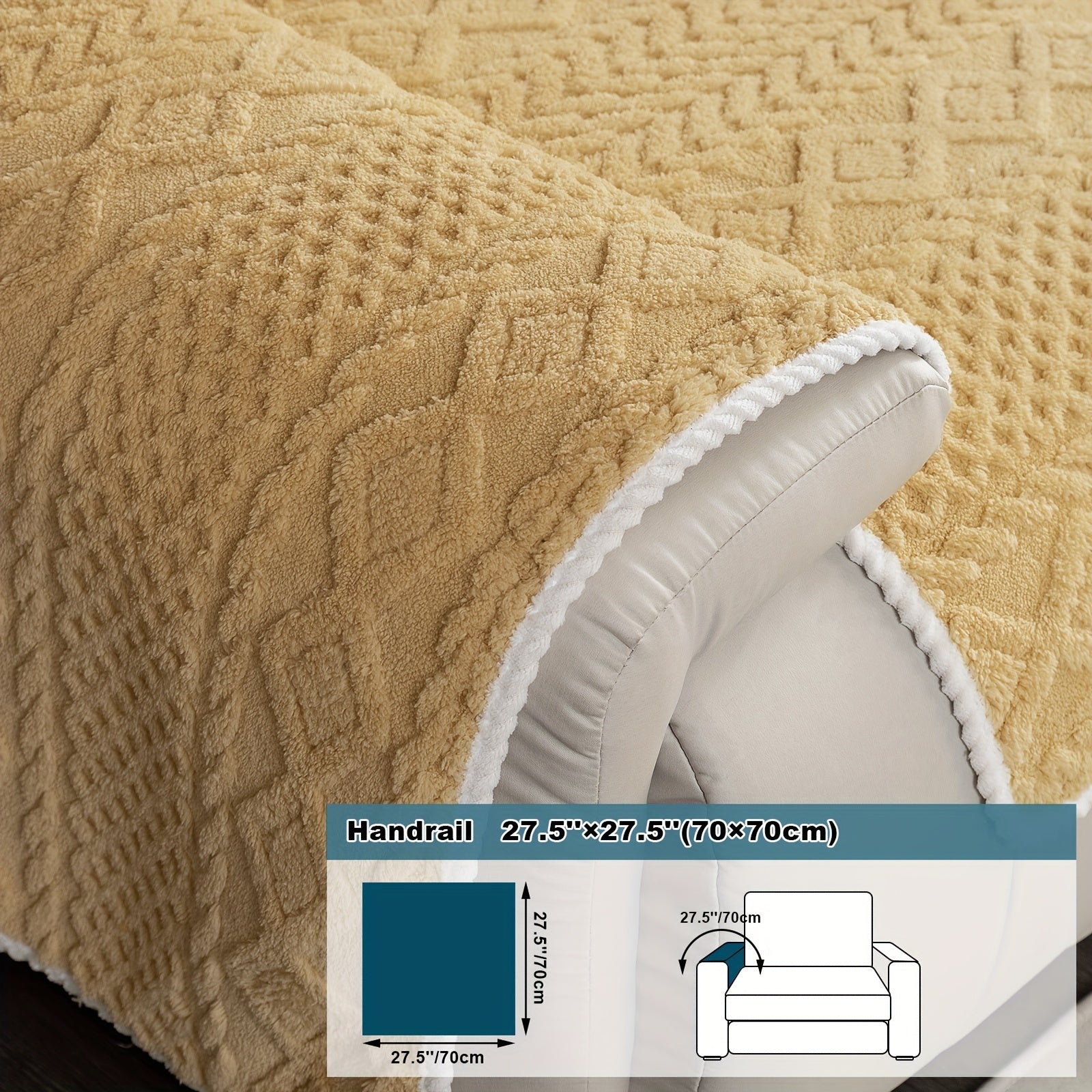 Classic Jacquard Shu Velveteen Sofa Cover - Pet-Friendly, Non-Slip, Machine Washable, Breathable 100% Polyester, 1pc
