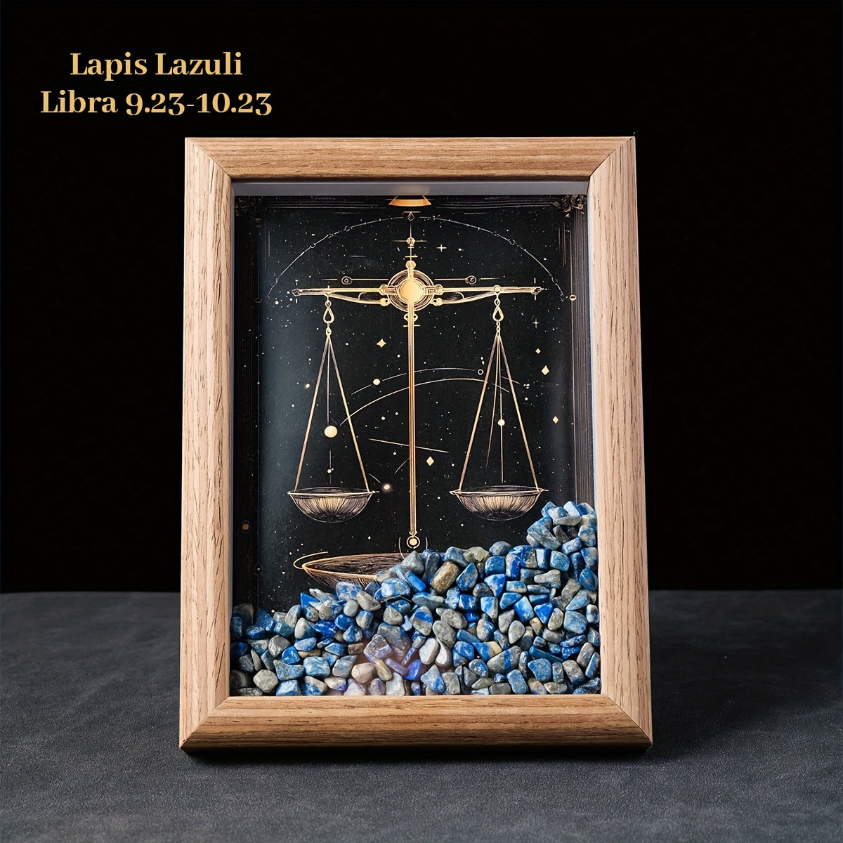 1pc Natural Crushed Stone Zodiac Signs Photo Frame Crystal Crafts for Home Decoration Home Desktop Decoration Housewarming Birthday Christmas Gift