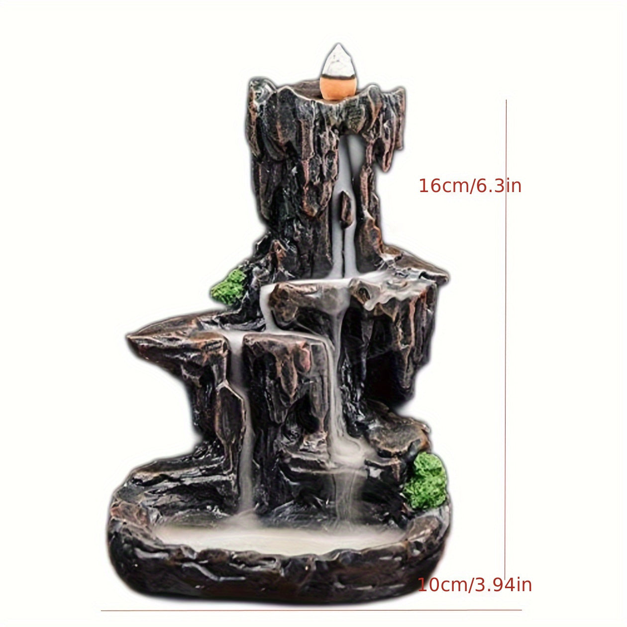 1pc, Mountain Design Backflow Incense Holder, Waterfall Incense Burner, Ornament Home Decoration For Spa, Yoga, Meditation, Gifts